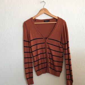 Darling Burnt Orange/Brown Striped Cardigan